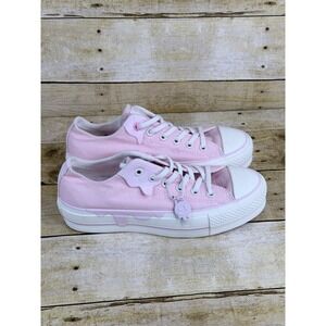 Converse All Star Lift Platform Pink Drip Low Top Sneakers Womens Size 5